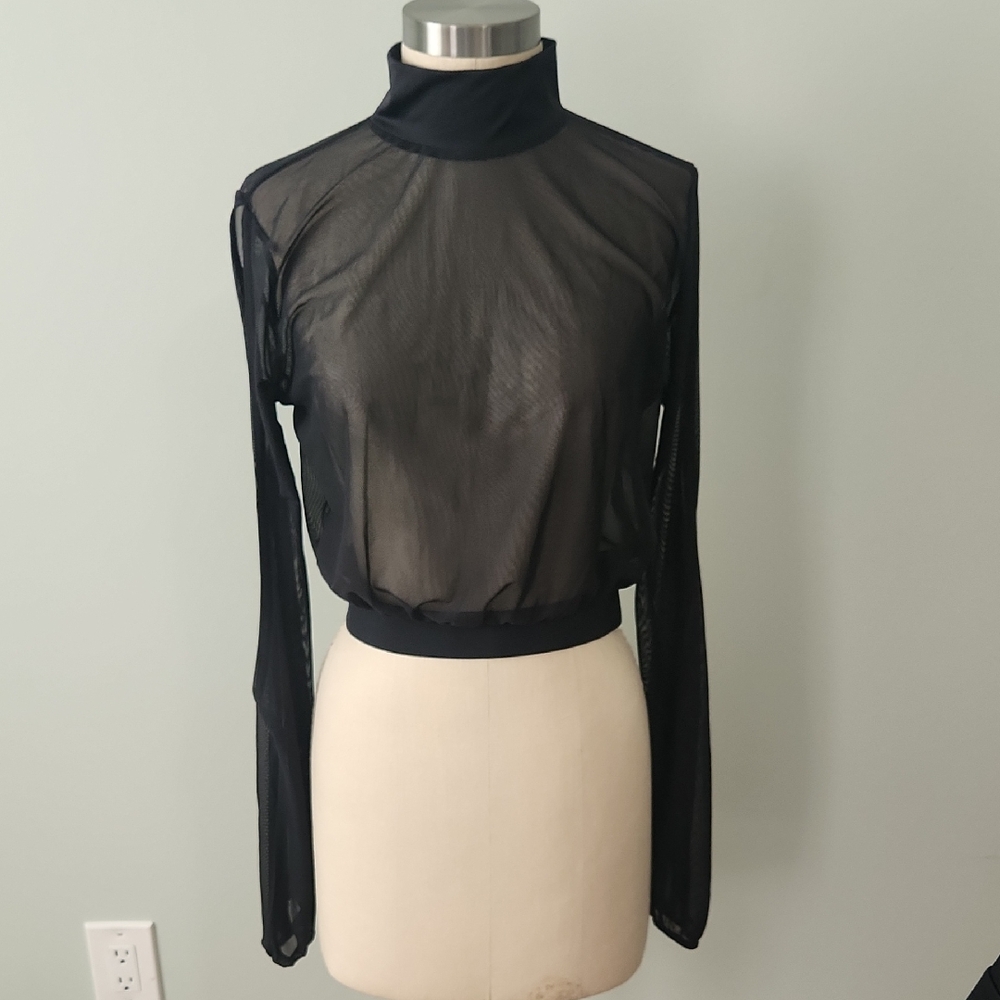 Elegant Black Sheer Women's Top